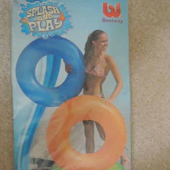 Swim Ring 30 " Green Vinyl Inflatable Swimming Pool Float Beach Raft Toy NEW - Picture 1 of 6